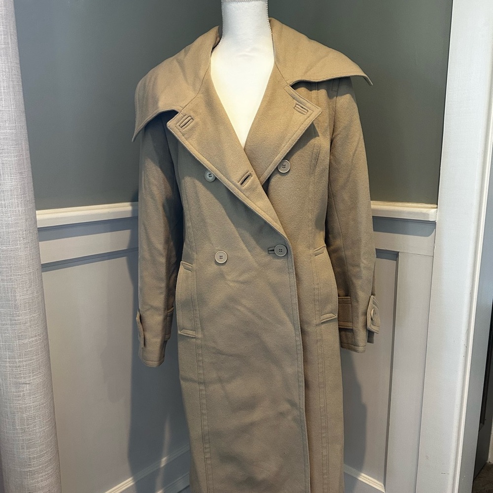 Calvin Klein Classic Tan Double-Breasted Women's Coat